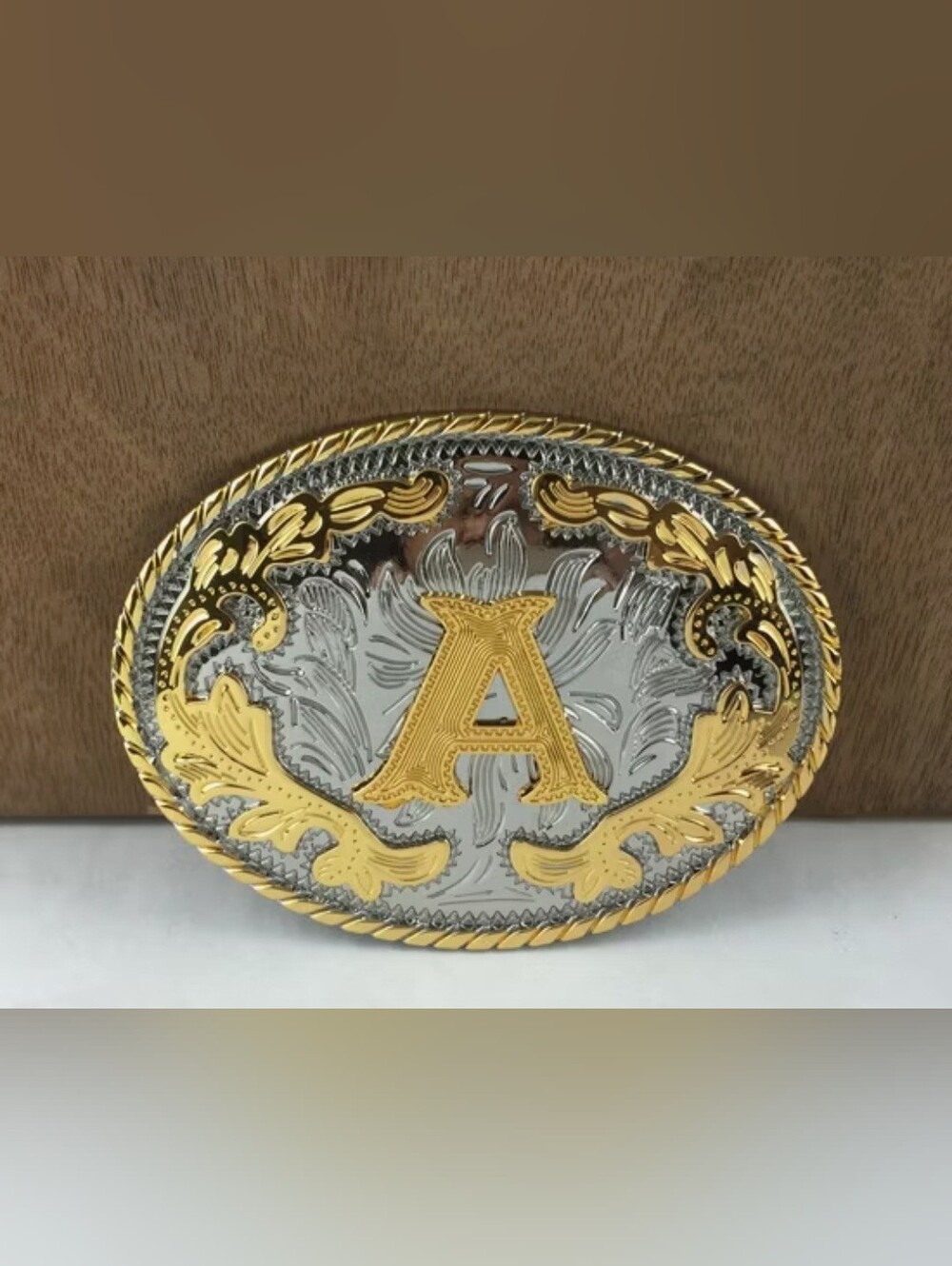 New Letter A gold and Silver belt buckle.  All letters are Available Separately